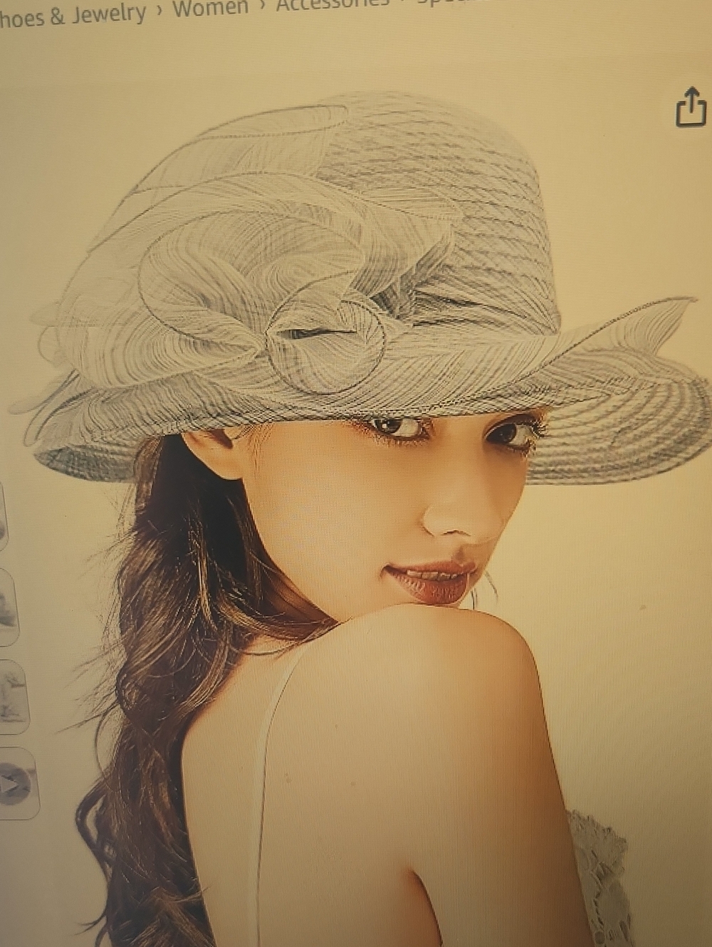 Lovely Organza Formal Hat in Light Silver
